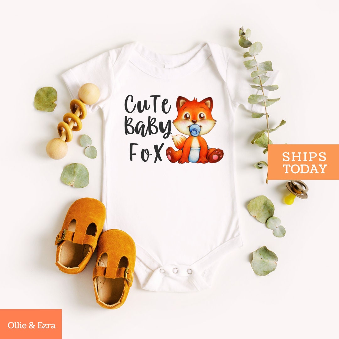 Fox Onesie Cute Baby Fox Onesie Hipster Baby Onesie Cute Baby Fox Baby Onesie Funny Baby Onesie Etsy UK