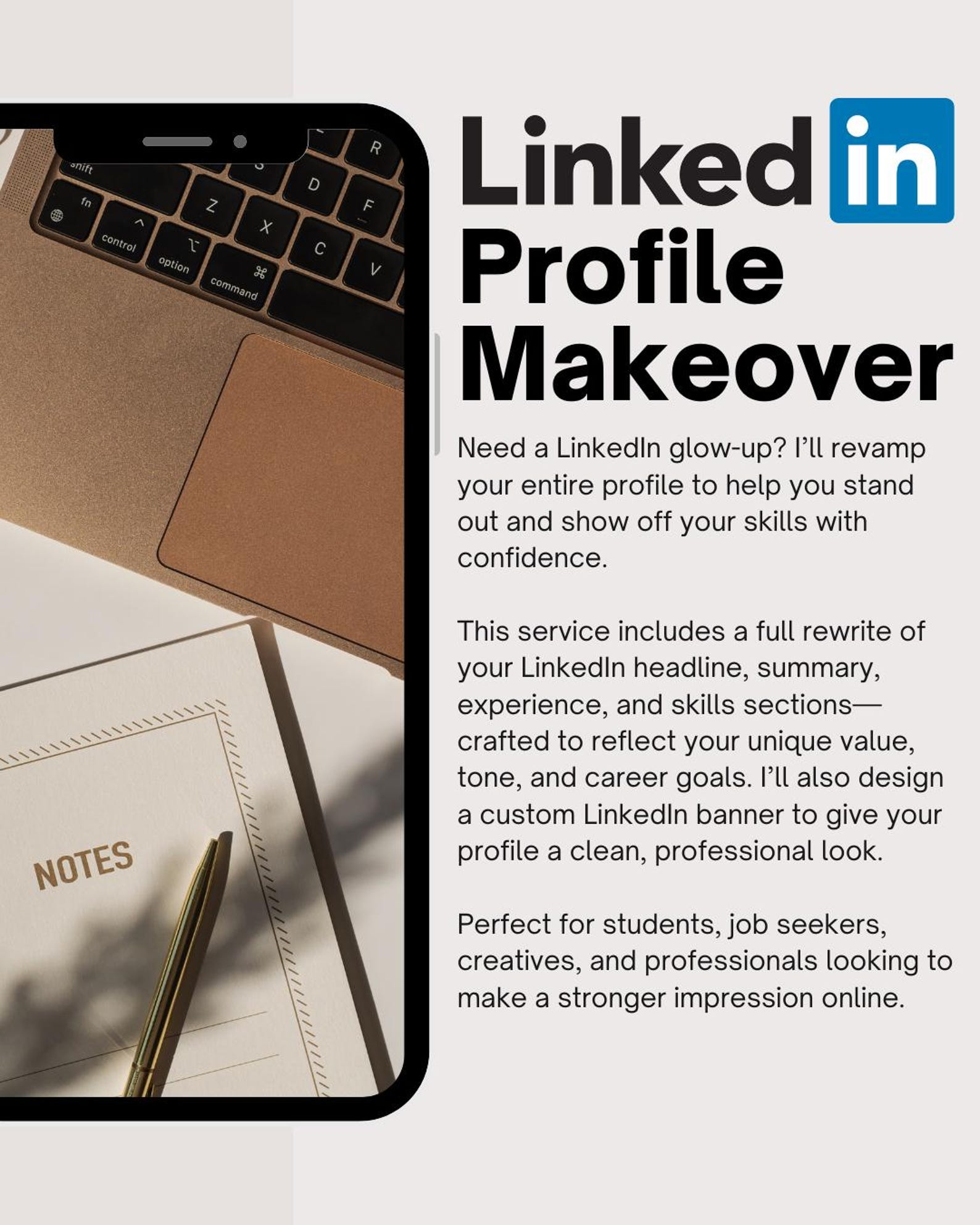 Linkedin Profile Makeover - Etsy