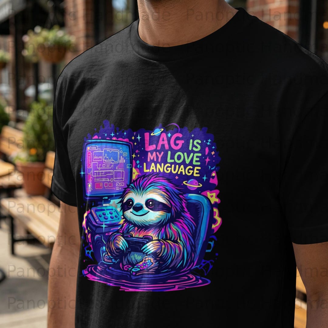 Gamer Sloth Svg, Lag is My Love Language Digital Download, Neon Gaming ...