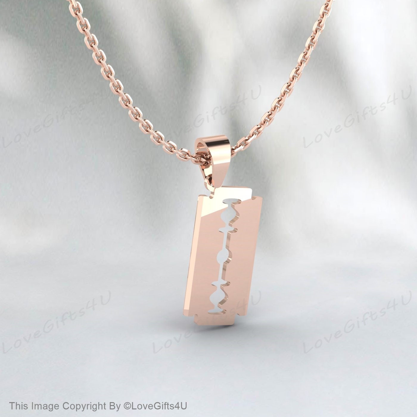 Razor Blade Necklace-TB4322