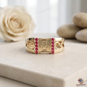 Ruby Om Ring 925 Sterling Silver Spiritual Yoga Band Meditation Gift