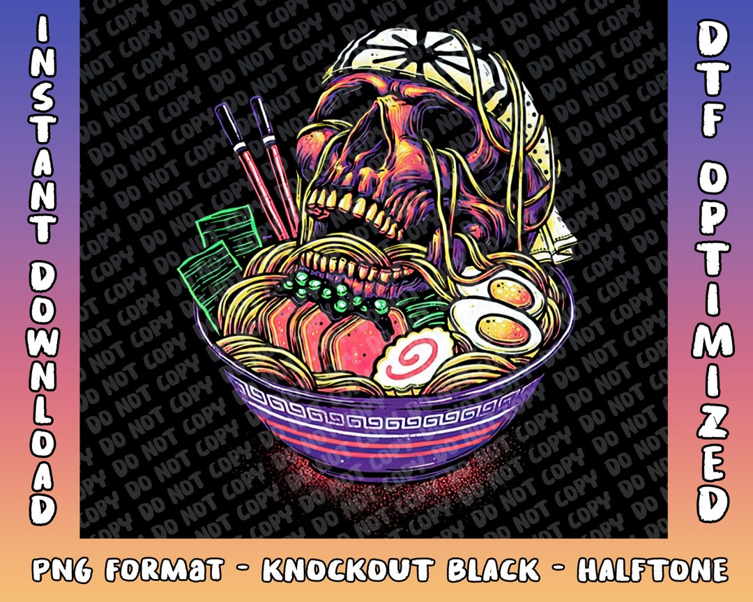 Death by Ramen Png Ramen Skull Png Death Ramen Japanese Art Etsy