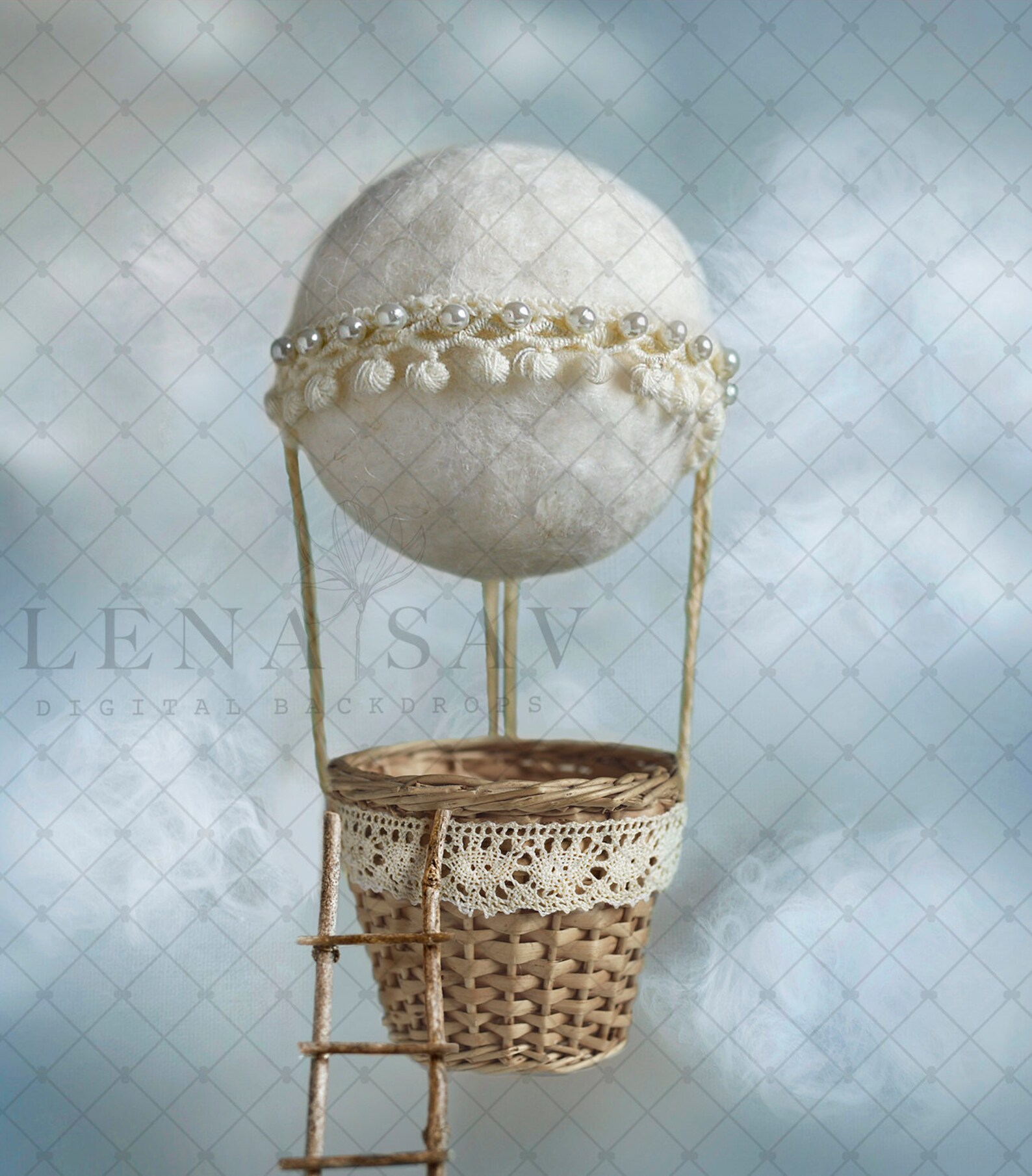 Hot Air Balloon Digital Backdrop Digital Background Newborn Etsy
