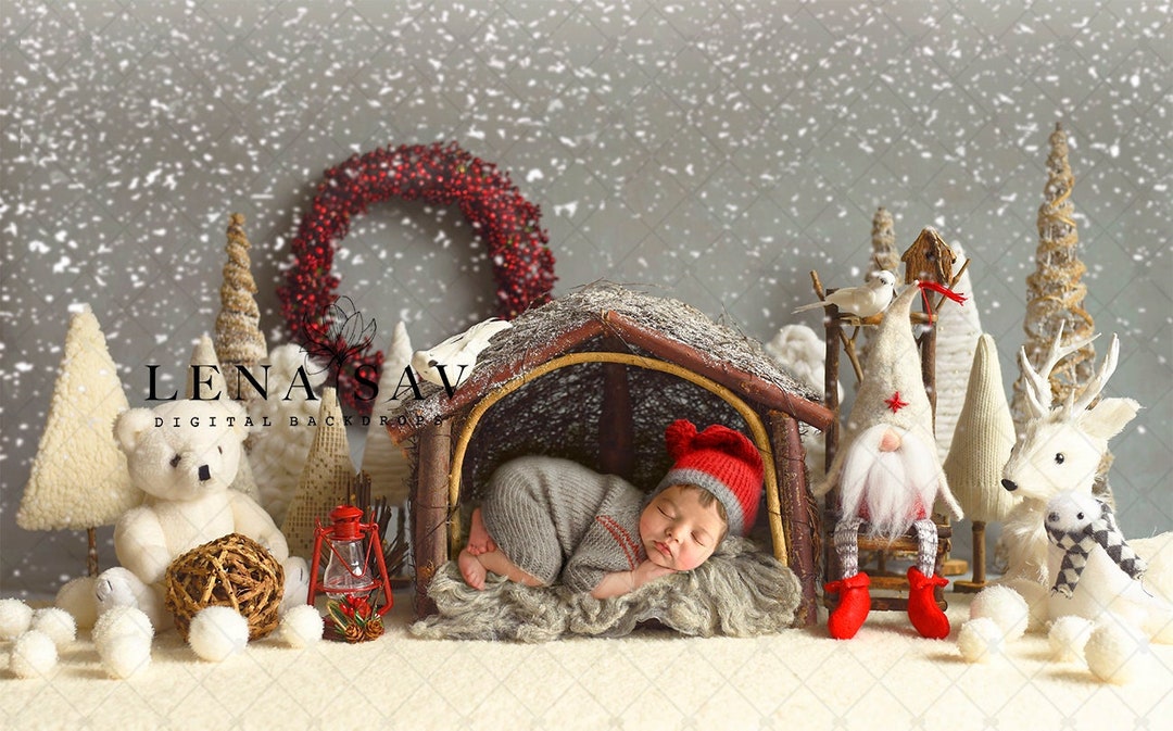 CHRISTMAS Newborn Digital Backdrop Digital Background 474 - Etsy