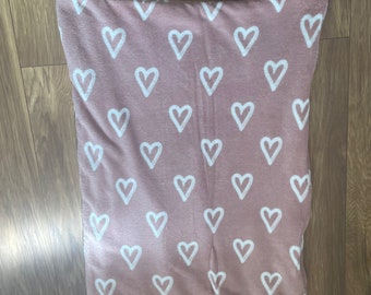 Snuggle Sack in Dusky Pink with White Hearts. Sausage Dog / Dachshund / Small Dog / Puppy