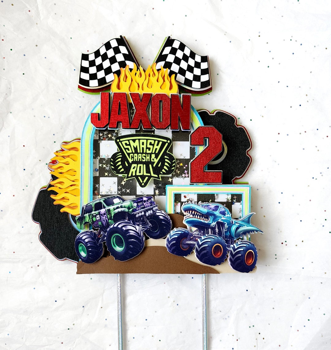 Monster Truck Light up Cake Topper, Monster Truck Cake Topper, Monster ...