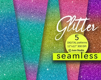 5 SEAMLESS glitter sparkling backgrounds paper pack, hologram foil textures, digital paper, digital backgrounds, instant download