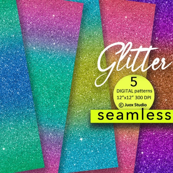 5 SEAMLESS glitter sparkling backgrounds paper pack, hologram foil textures, digital paper, digital backgrounds, instant download