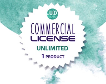1 product Extended/ unlimited Commercial License for Commercial Use of Patterns, Graphic Design - unlimited prints / usage