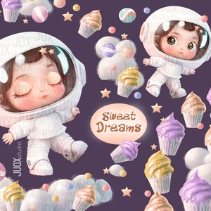 Clipart de sonhos doces, clipart de aniversário, elementos digitais, bebê, nuvens, estrelas, festa da lua, convite fabuloso, camiseta curta
