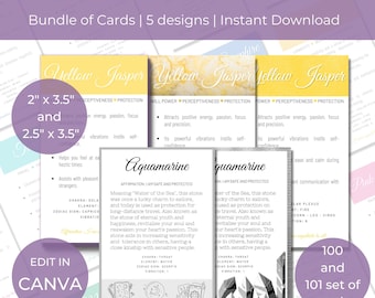Crystal Meaning Cards Bundle: Printable Guide (Digital Download) CMC010