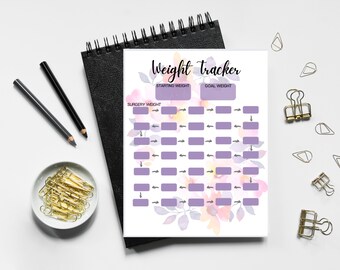 Bariatric weight loss tracker, Printable weight loss tracker, printable