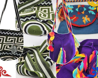 Vibrant Wayuu Bolso: Authentic Colombian Handwoven Bag - Crafted with Hilo Guajiro