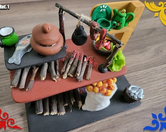 Colombia wood decor - Handmade Miniature Traditional Colombian Kitchen - 4 different Styles - FREE Gift