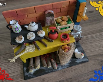Miniature Kitchen -  Traditional Colombian Kitchen (5 Different types of 40) + Free Gift