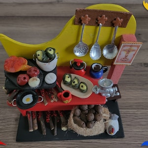 Handmade Miniature Colombian Kitchen - FREE GIFT - Christmas gift ideas