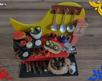 Handmade Miniature Colombian Kitchen - FREE GIFT - Christmas gift ideas