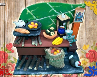 Handmade Mini Traditional Colombian Kitchen + Free Gift
