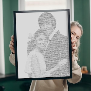 Our Song Lyrics Portrait from Photo, Custom Lyrics Portrait, Any Text Photo Portrait, Typographic Portrait, Personalized Word Art Printable