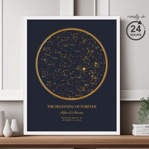 Custom Star Map Print, Night Sky Wedding Gift