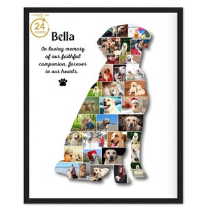 Custom Dog Photo Collage, Pet Lover&#39;s Labrador Memorial, Digital or Printed, Dog Photo Collage, Dog Keepsake Photo Collage Art
