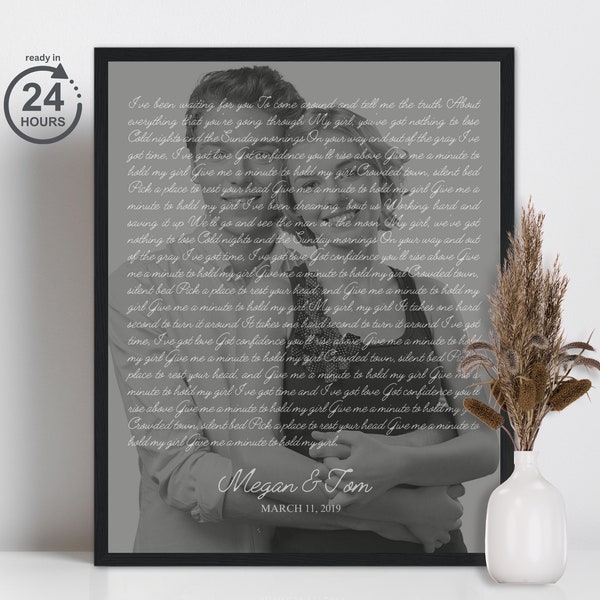 Custom Lyrics Artwork with Your Photo, Custom Any Text and Photo Poster, Personalized Song-Inspired Visuals, Music Art Wall Decor