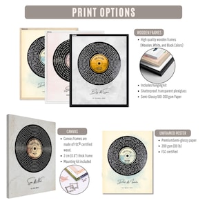 Op de afbeelding: Verschillende afdrukopties worden weergegeven, waaronder ingelijste prints en niet-ingelijste posters. De ingelijste prints zijn verkrijgbaar in natuurlijke, witte en zwarte frames. De canvasprint heeft een frame van 2 cm dik. De niet-ingelijste poster is gedrukt op semi-glanzend papier.
