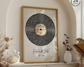 DIGITAL-Music Record Lyrics Vintage Design