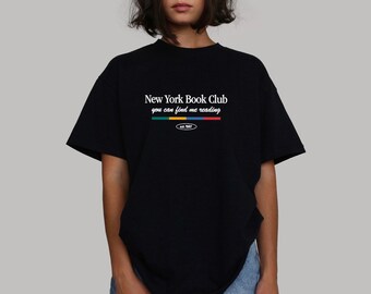 Retro Book Graphic T-Shirt, Aesthetic Tee, Cool Vintage New York Book Club Tee, Y2K Oversized Unisex T-Shirt, Gift For Readers, Cute Shirt