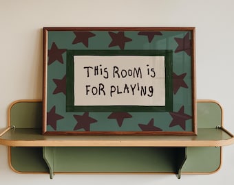 Kids Bedroom Wall Art, Nursery Prints, This Room Is For Playing Wall Art, Bedroom Wall Art, Landscape Playroom Print, Children's Wall Art