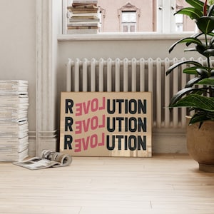 Revolution Print Poster Print, Love Print, Bold Wall Art Print, Typografie Poster, Alternative Wall Print, Revolution Art, Eclectic Poster