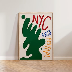 New York Wall Art, NYC Print, Wohnzimmer Wandkunst, New York City Arts Festival Poster, The Big Apple Wanddekor, Abstrakte NYC Kunst