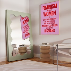 Feminist Print, Feminism Art Print, Female Empowerment Print, Retro Feminist Poster, Feminism Encourages, Feminist Poster Pink, Gift For Her 画像 4