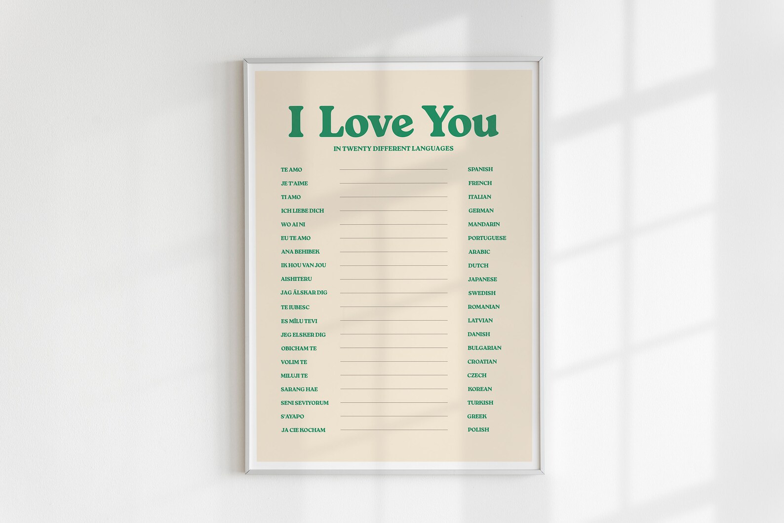 Retro Quote Wall Print I Love You Print in Different - Etsy