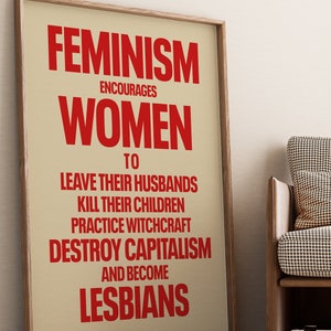 Feminist Print, Feminism Art Print, Female Empowerment Print, Retro Feminist Poster, Feminism Encourages, Feminist Poster Pink, Gift For Her 画像 5