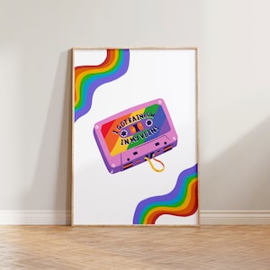 PRIDE Print, I Got Rainbow In My Veins Print, LGBTQ+ Print, Pride Rainbow Poster, Gay Pride Wall Art, Cute LGBTQ+ Wall Decor, Love Is Love
