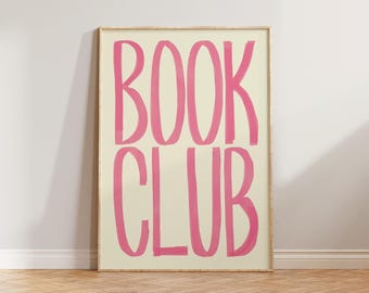 Book Wall Art, Book Club Print, Reading Wall Art Decor, Literature Prints, Library Wall Art, Bold Type Wall Art, Cute Gift For Book Lovers