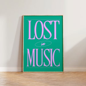 Retro Print, Music Print, Retro Wall Print, Lost In Music Poster, Aesthetic Poster, Vintage Music Print, Vtg Wall Art, Music Gifts Prints