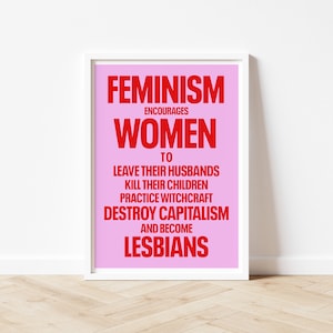 Feminist Print, Feminism Art Print, Female Empowerment Print, Retro Feminist Poster, Feminism Encourages, Feminist Poster Pink, Gift For Her 画像 6
