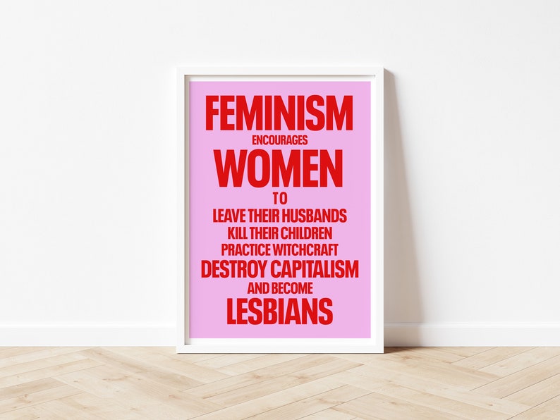Feminist Print, Feminism Art Print, Female Empowerment Print, Retro Feminist Poster, Feminism Encourages, Feminist Poster Pink, Gift For Her 画像 6