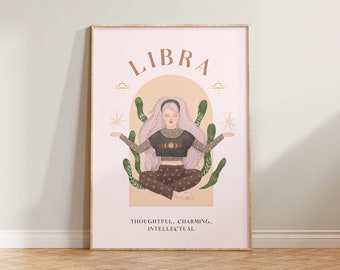 Libra Print, Libra Poster, Zodiac Print, Zodiac Gift, Astrology Print, Libra Star Sign Wall Art, Libra Zodiac Print, Libra Gift, Dorm Print