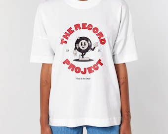 Music T-Shirt, Retro T Shirt, Y2K Aesthetic TShirt, Cartoon Tee, The Record Project Vinyl Tee, Music Records T-Shirt, Retro Slouchy T-Shirt