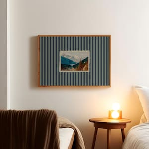 Retro randig väggkonst, vintage Kanada-tryck, randigt tryck, väggkonst i mitten av århundradet modern, väggkonst i vintagevykort, retro Banff-väggkonst bild 10