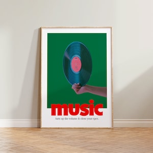 Retro Print, Music Print, Retro Wall Print, Music Poster, Retro Poster, Vintage Music Print, Record Player Print, Retro Wall Art, Gifts