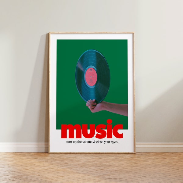 Retro Print, Music Print, Retro Wall Print, Music Poster, Retro Poster, Vintage Music Print, Record Player Print, Retro Wall Art, Gifts