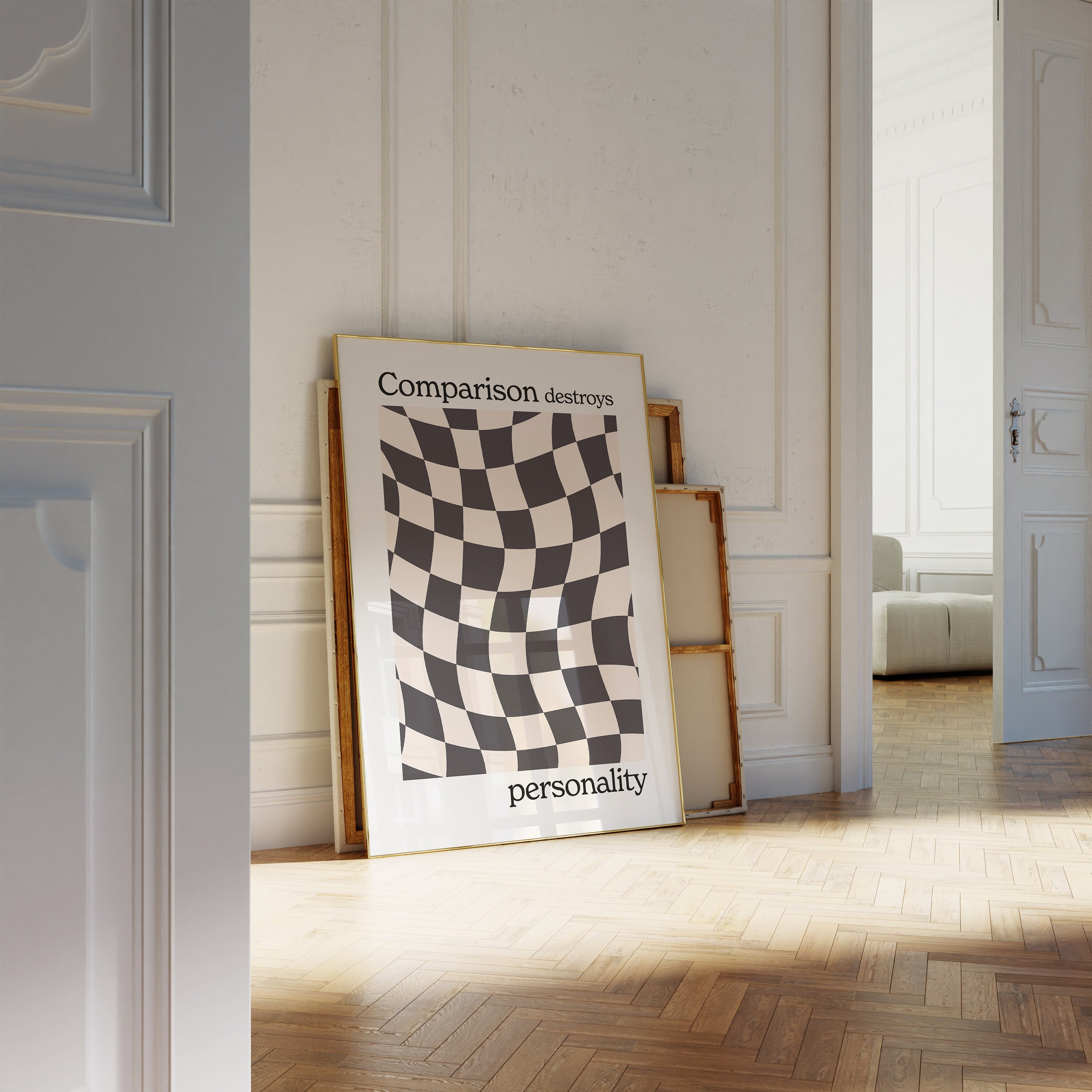 Checkered Print, Comparison Destroys Personality Print, Abstract ...