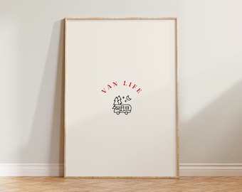 Van Life Print, Camper Van Print, Camper Van Decor, Cute Aesthetic Print, Van Wall Art, Caravan Print, Caravan Poster, Caravan Wall Decor