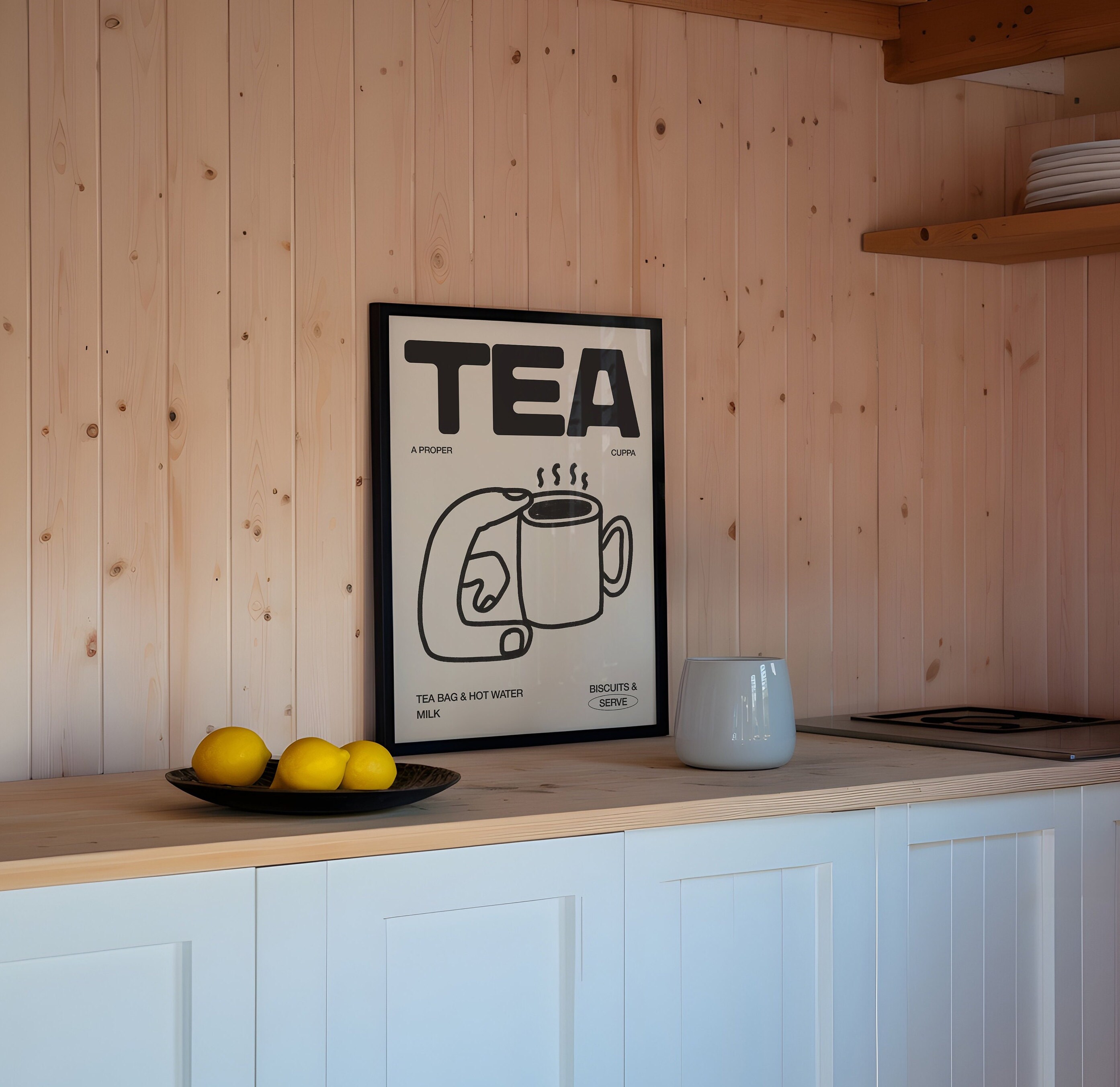for the tea kitchen print | unique wall art from... Kitchen Print, Tea Wall Art, Tea Illustration Kitchen Prints, Hand ...