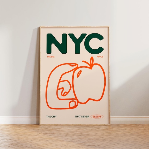 New York Print, NYC Travel Poster, Living Room Wall Art Prints