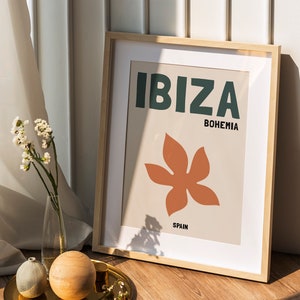 Ibiza Reisedruck, Neutralfarbener Reisedruck, Ibiza Poster, Ibiza Böhmen Poster, Spanien Reisedruck, Boho Travel Art, Ibiza Druckkunst Bild 2